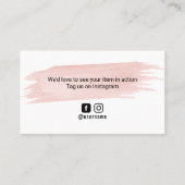 Waterverf Roze penseelvolgorde Dank u Coupon Visitekaartje (Achterkant)