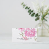 Waterverf Roze Peonies Flowers Visitekaartje (Staand voorkant)