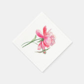 WATERVERF Roze PEONY Napkins Servet (Hoek)