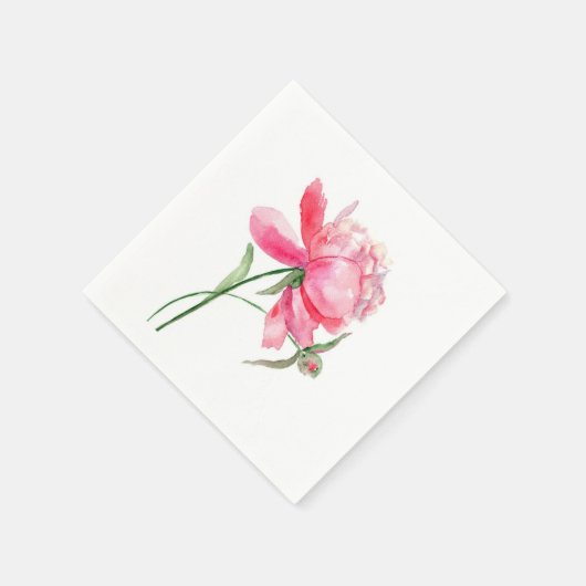 WATERVERF Roze PEONY Napkins Servet (Hoek)