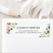 Waterverf Roze Perzale Bouquets Adres Etiket (Insitu)