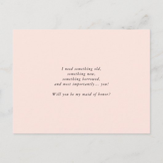 Waterverf Roze Perzik Bloemen Wees Mijn Getuige Uitnodiging Briefkaart (Achterkant)