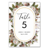 Waterverf roze perzik bloemenwinter bruiloft kaart (Achterkant)