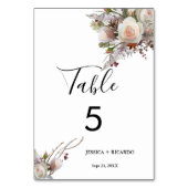 Waterverf roze perzik bloemenwinter bruiloft kaart (Achterkant)