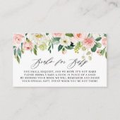 Waterverf Roze Perzik Floral Garland Book Request Informatiekaartje (Voorkant)