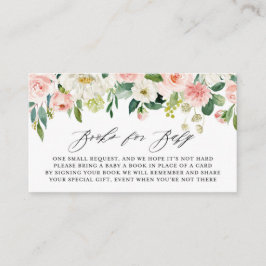 Waterverf Roze Perzik Floral Garland Book Request Informatiekaartje