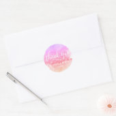 Waterverf roze perzik Paarse bruiloft dank u Ronde Sticker (Envelop)