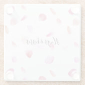 Waterverf roze perzik Roos bloemblaadjes Glazen Onderzetter (Achterkant)