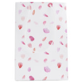 Waterverf roze perzik Roos bloemblaadjes Medium Cadeauzakje (Voorkant)