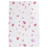 Waterverf roze perzik Roos bloemblaadjes Medium Cadeauzakje (Achterkant)