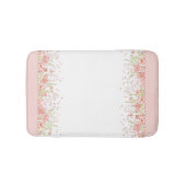 Waterverf roze perzik witte bloemrand badmat (Voorkant)