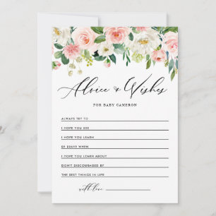 Waterverf Roze Perzikflesjes wensen voor Baby Advieskaart