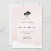 Waterverf Roze Piano Overweging Uitnodiging (Voorkant)