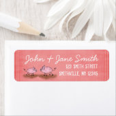 Waterverf Roze Piggies Etiket (Insitu)