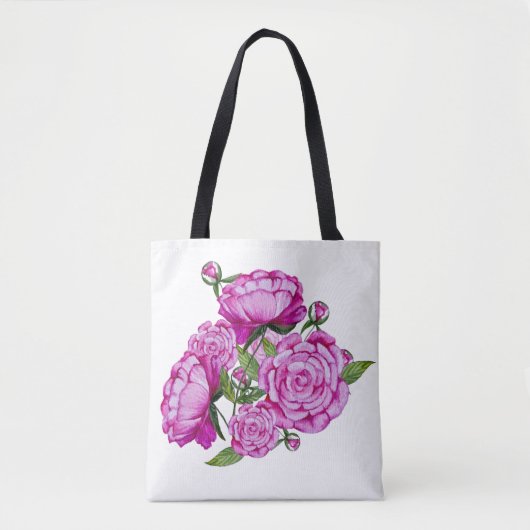 Waterverf roze pinda canvas tas (Voorkant)