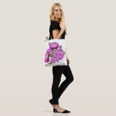 Waterverf roze pinda canvas tas (Op model)
