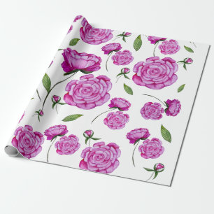 Waterverf roze pinda ' s canvas tas ronde kussen cadeaupapier