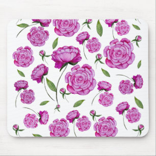 Waterverf roze pinda ' s canvas tas ronde kussen muismat