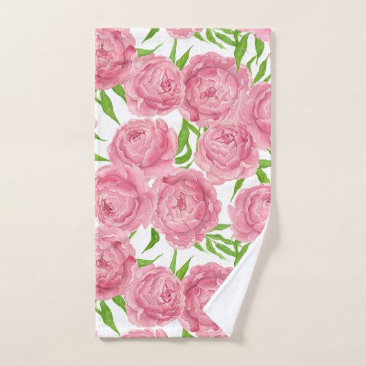 Waterverf roze pinda's bad handdoek (Handdoek)