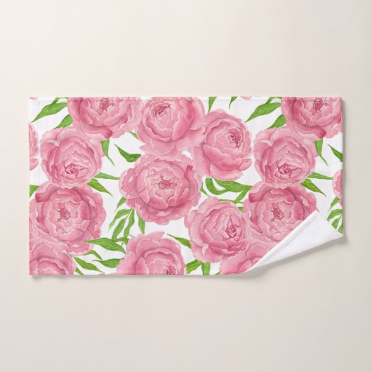 Waterverf roze pinda's bad handdoek (Handdoek)