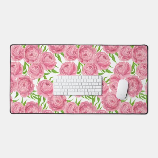 Waterverf roze pinda's bureaumat (Keyboard & Muis)