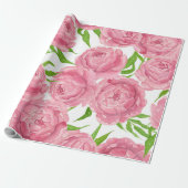 Waterverf roze pinda's cadeaupapier (Uitgerold)