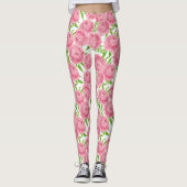 Waterverf roze pinda's leggings (Voorkant)