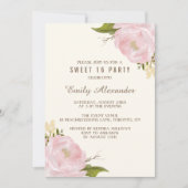  Waterverf Roze pinda's Sweet Sixteen Kaart (Voorkant)