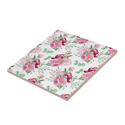 waterverf roze pinda's tegeltje (Zijkant)