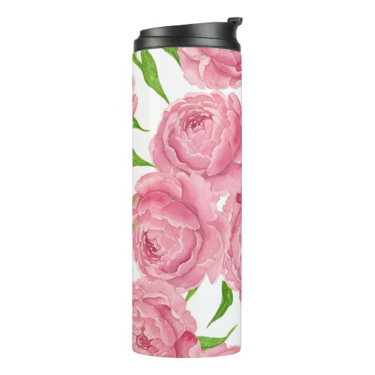 Waterverf roze pinda's thermosbeker (Gedraaid links)