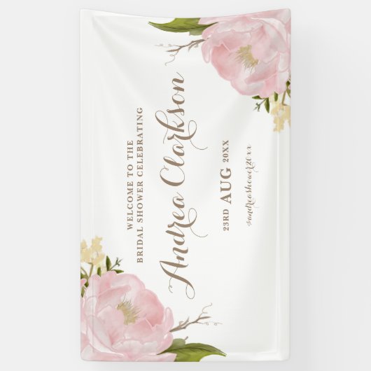 Waterverf Roze pinda's Vrijgezellenfeest Banner (Verticaal)