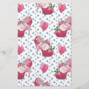 Waterverf Roze pinda's, waterverf schoen Briefpapier