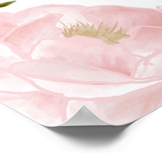 Waterverf Roze pinda's Weddenschap Welkomstteken Poster (Hoek)