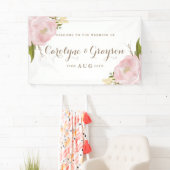 Waterverf Roze pinda's Wedding Banner (Insitu)