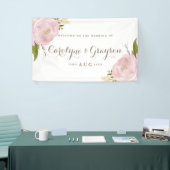 Waterverf Roze pinda's Wedding Banner (Beurs)