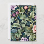 Waterverf Roze Pioen Art Nouveau Bridal Kaart (Achterkant)