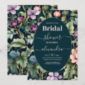 Waterverf Roze Pioen Art Nouveau Bridal Kaart (Voorkant / Achterkant)