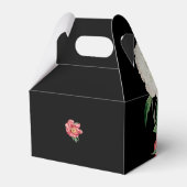 Waterverf Roze Pioen Bloemen Bruiloft Zwart Bedankdoosjes (Achterkant)