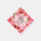 Waterverf Roze Pioen Bloemen Servet (Hoek)