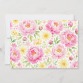 Waterverf Roze Pioen Botanische Notitiekaarten (Achterkant)