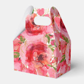 Waterverf Roze Pioen Bruiloft Feest Bedankdoosjes (Achterkant)