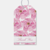 Waterverf roze pioen cadeaulabel (Voorkant)