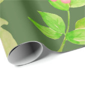 Waterverf roze pioen Inpakpapier (Rol Hoek)