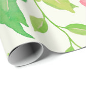 Waterverf roze pioen Inpakpapier (Rol Hoek)