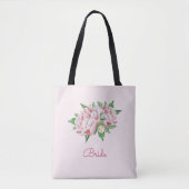 Waterverf roze pioen Tote Bag (Voorkant)