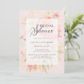 Waterverf Roze Pioenbloem Vrijgezellenfeest Kaart (Staand voorkant)