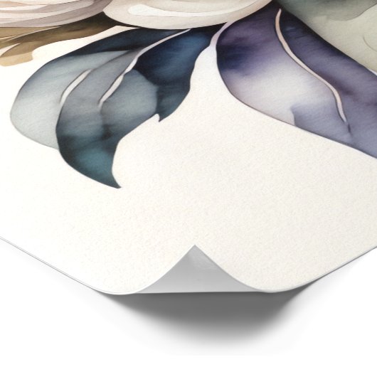 Waterverf Roze Pioenen 4:5 Poster (Hoek)