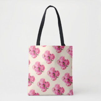 Waterverf Roze pioenen Bloemen Eenvoudig schattig Tote Bag