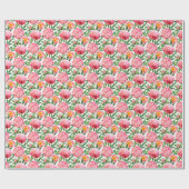 Waterverf Roze Pioenen Bloemen Patroon chic Custom Cadeaupapier (Vlak)