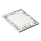 Waterverf roze pioenen en eucalyptus krans notitieblok (Schuin)